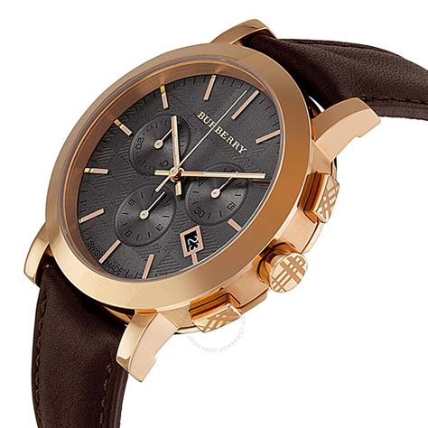 gold burberry watch men& 39|Burberry watch men's leather strap.